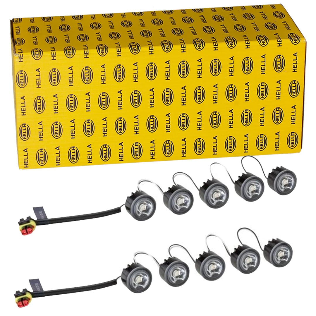 HELLA - LED-Tagfahrleuchtensatz - LEDayFlex - 12/24V - rund - Einbau - Lichtscheibenfarbe: glasklar