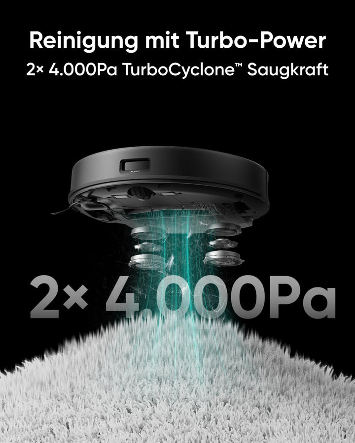 eufy X8 Pro Saugroboter mit Absaugstation & Wischfunktion, Twin-Turbine 2× 4.000Pa Saugkraft, Entwir