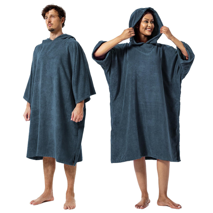 Winthome Badeponcho Hochabsorbierender Warm, Poncho Strand Umziehhilfe, Handtuch Poncho mit Tasche u