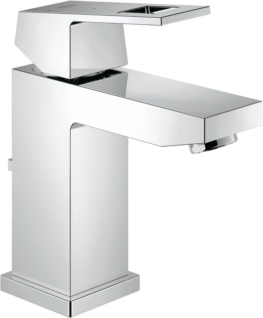GROHE Eurocube Einhand-Waschtischbatterie, mit Energieparfunktion 2339000E, Silber Small Ablaufgarni
