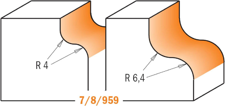 CMT ORANGE TOOLS 960.564.11 - PROFIL-FRÄSERM/ANLAUF. HM S=12 D=38.1 R=6.4