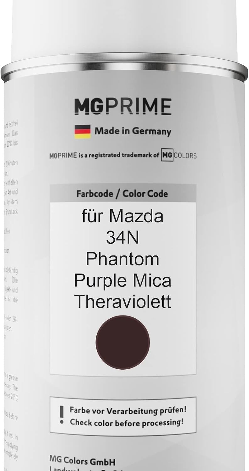 MG PRIME Autolack Sprühdosen Set für Mazda 34N Phantom Purple Mica/Theraviolett Basislack Klarlack S
