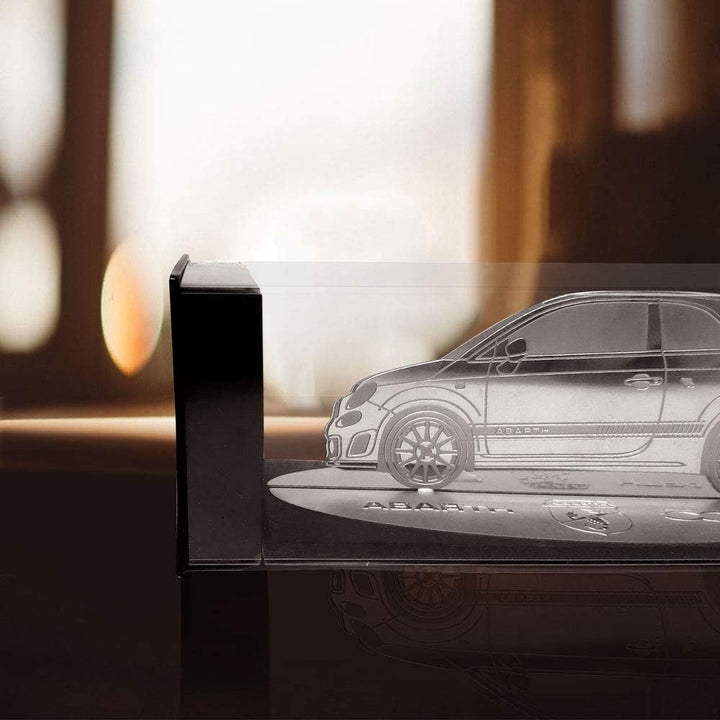 4R Quattroerre.it 11203 Modellauto Silhouette graviert Fiat 500 Abarth aus Edelstahl