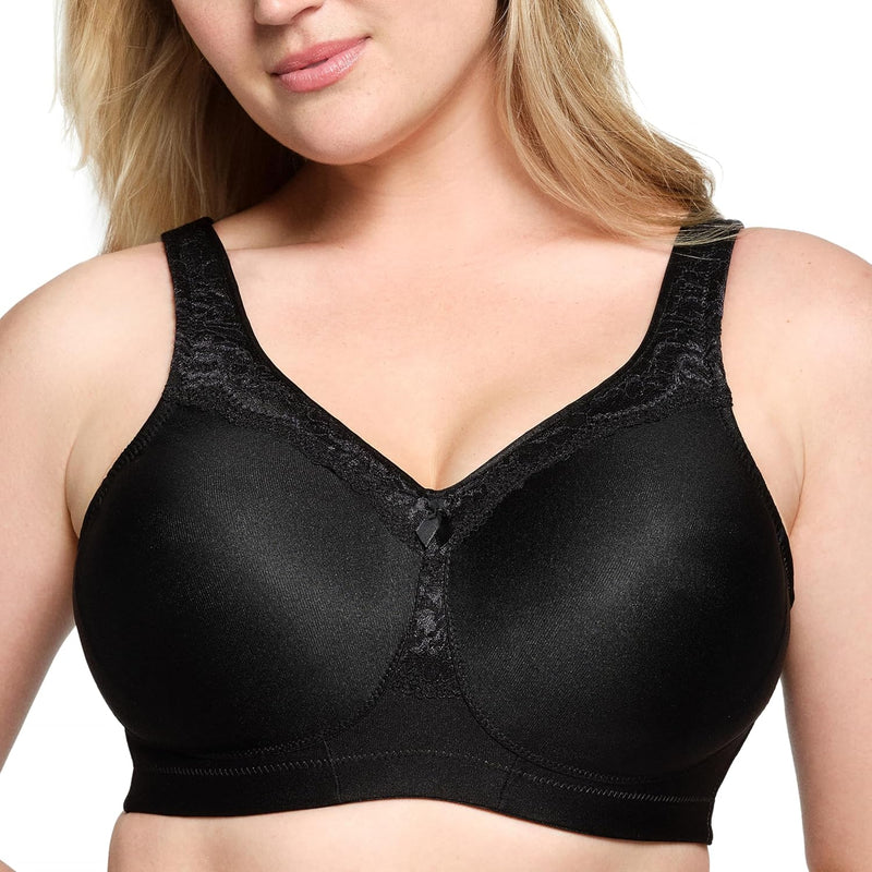 Glamorise Damen Full Coverage Bra 85D Schwarz, 85D Schwarz