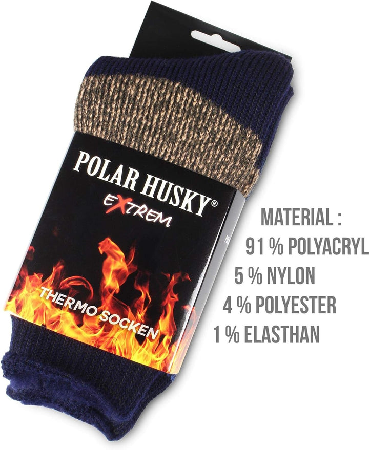 Polar Husky® 6 Paar Super Warme Thermo Socken! Vollplüsch/Perfekt geeignet für Stiefel Extrem/Hot/Bl