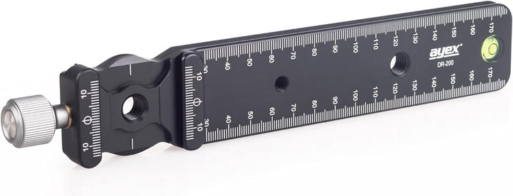 ayex Einstellschlitten, Makroschiene mit Klemme und Schraubkopf DR-200, Für DSLR-Kameras und Stativk