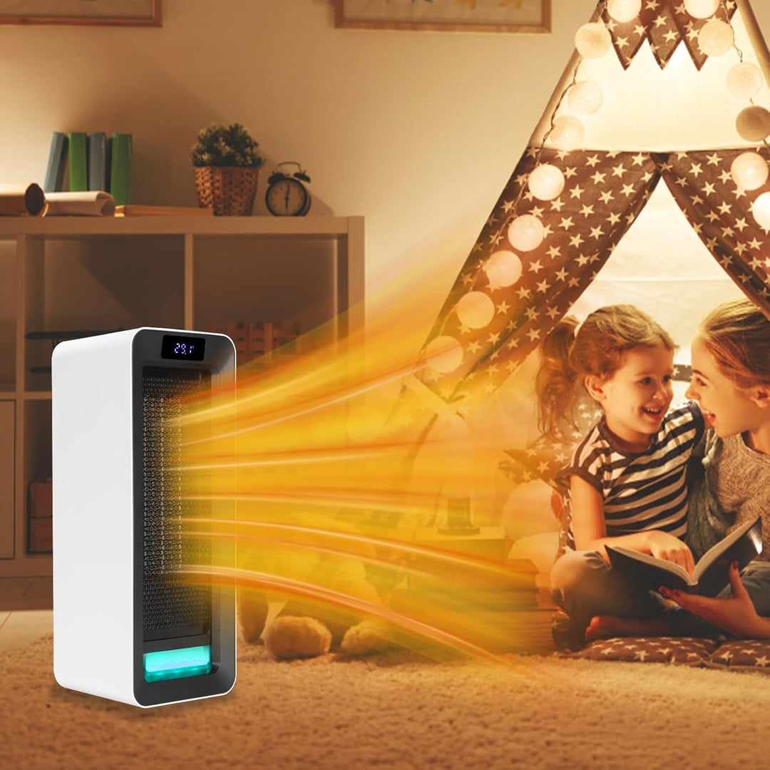 Mingfuxin Heizlüfter Energiesparend, 1500W ECO Heizlüfter Leise, PTC Keramik Heizung mit Thermostat,