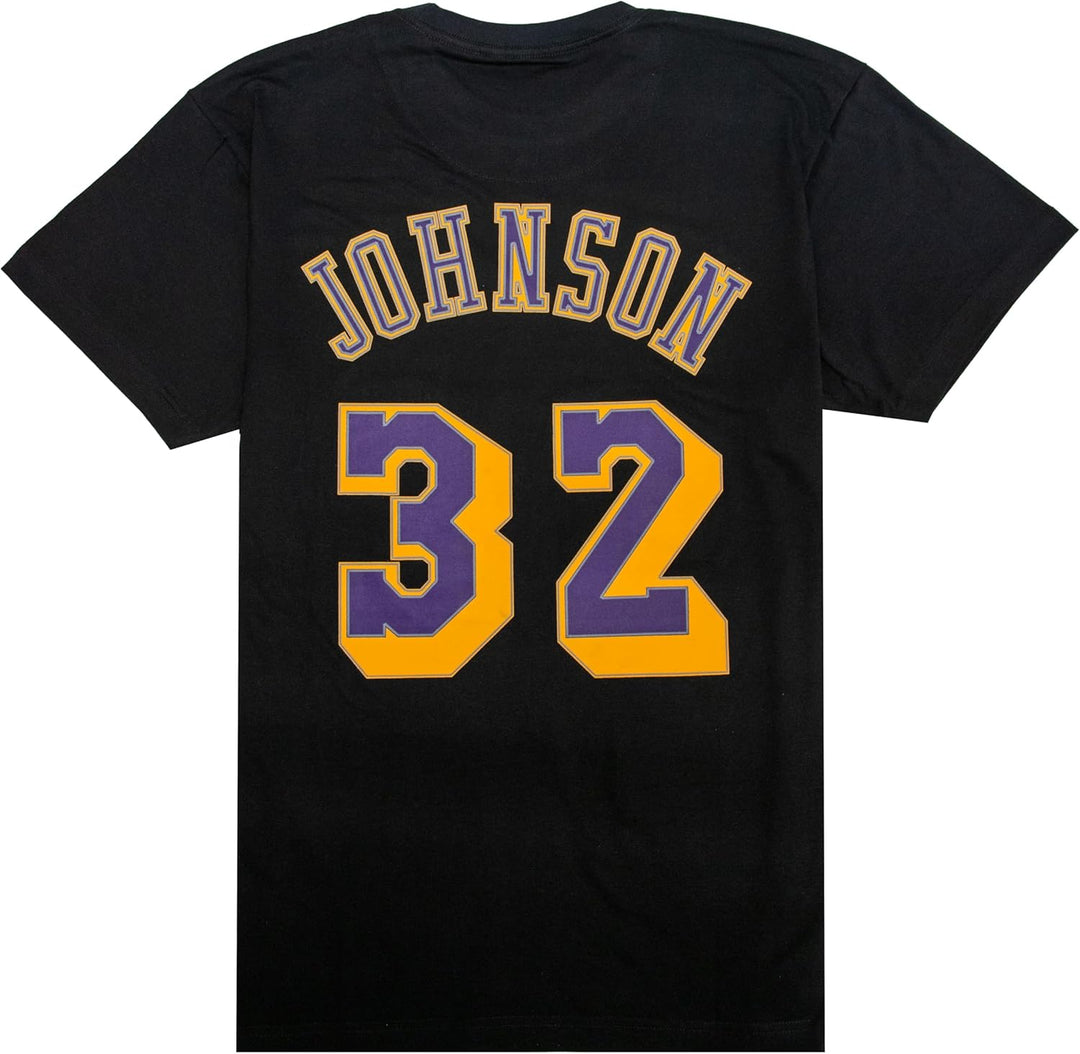 Mitchell & Ness Name & Number T-Shirt (NBA | HWC | NFL) Los Angeles Lakers, Schwarz S, Los Angeles L