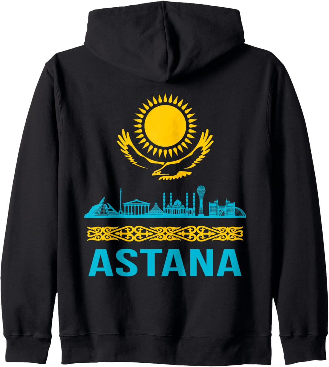 Astana, Kasachstan, Kasachstan-Flagge, Flagge von Kasachstan. Kapuzenjacke