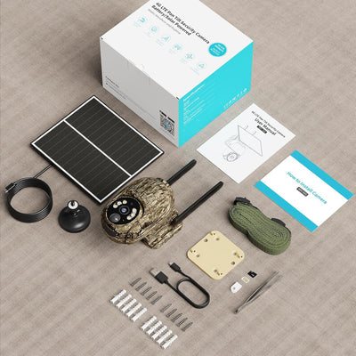 NUASI 4G LTE Wildkamera mit SIM Karte, 2K Kabellos Solar Wildtierkamera mit Handyübertragung App, Üb