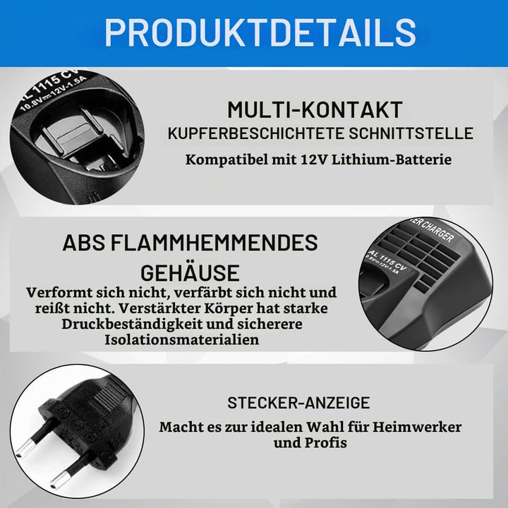 Ladegerät für Bosch, Professional Ladegerät für Bosch, 10.8V-12V AL1115CV AL1130CV Akkus Schnelllade