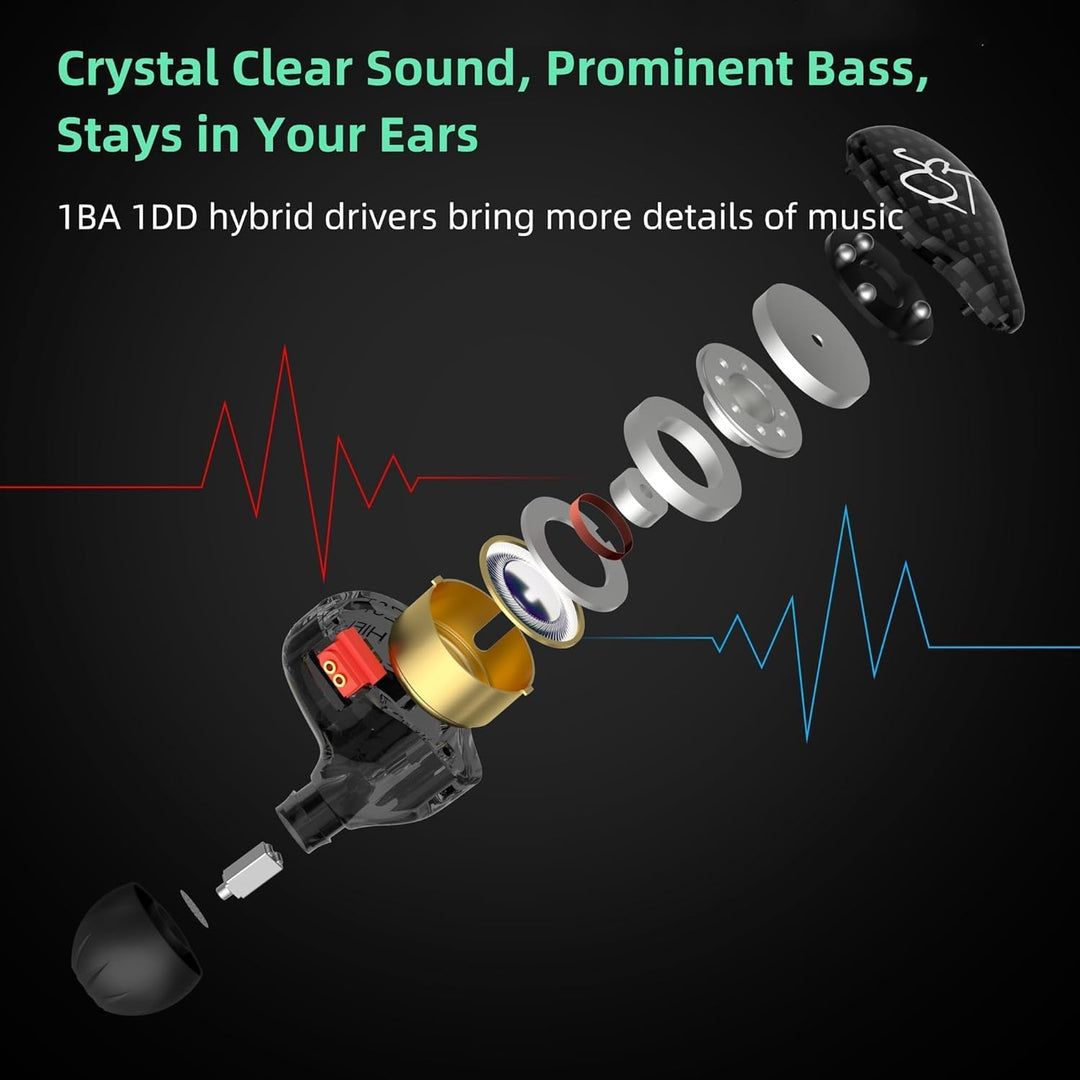 Yinyoo KZ ZST Bunte Hybrid-Balance-Armatur mit dynamischem In-Ear-Kopfhörer 1BA + 1DD HiFi-Headset (