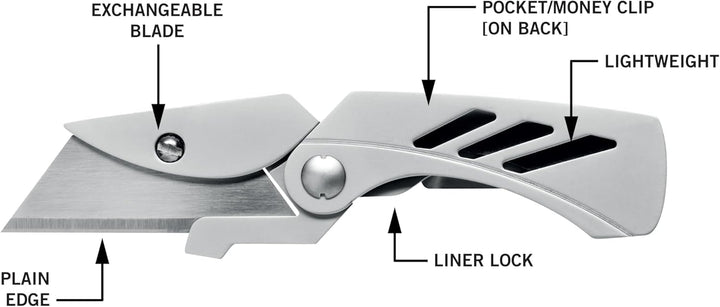 Gerber Cuttermesser, Klappbar, Klingenlänge: 5,7 cm, EAB Lite, Edelstahl, 31-000345 EAB Lite, 5,7 cm