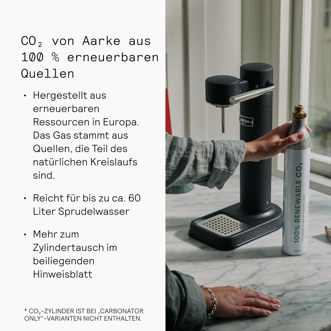 Aarke Carbonator 3 Wassersprudler mit Aarke Flasche, Mattschwarz, Mattschwarz