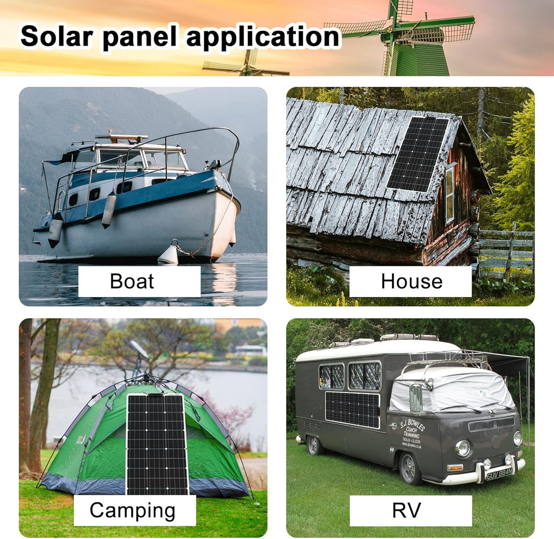 200w Flexible Solar Panel Kit 2pcs 100w 18v Monocrystalline Solar Module + 20A USB Controller for Of