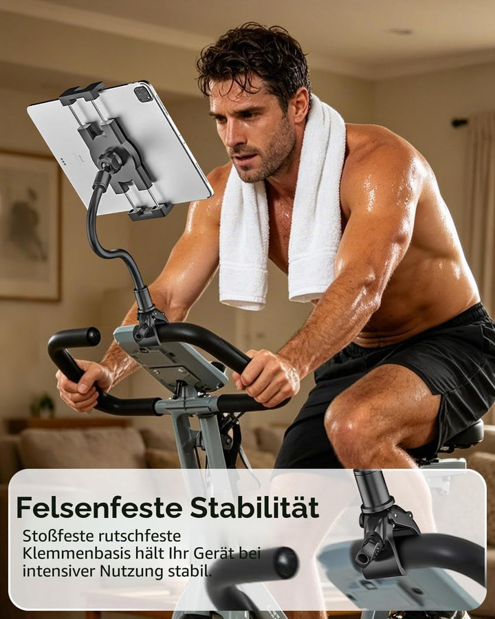 Oilcan Crosstrainer Tablet Halterung, Hometrainer Fahrradhalterung Tablet mit Verstellbare Lang Schw