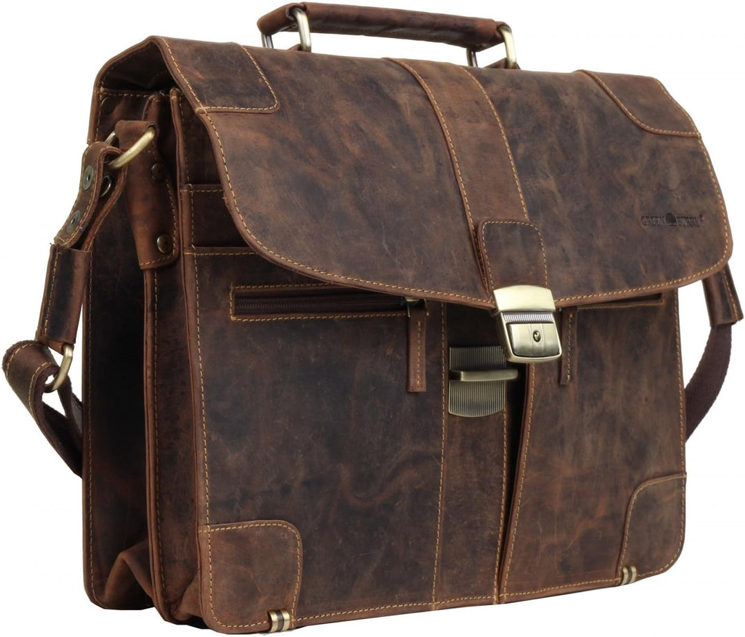 Greenburry Vintage Aktentasche braun Schwarz, Schwarz