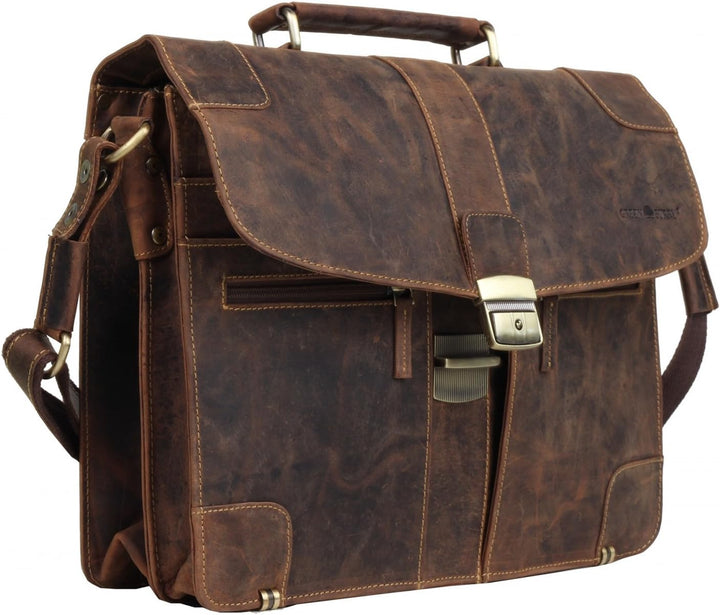 Greenburry Vintage Aktentasche braun Schwarz, Schwarz