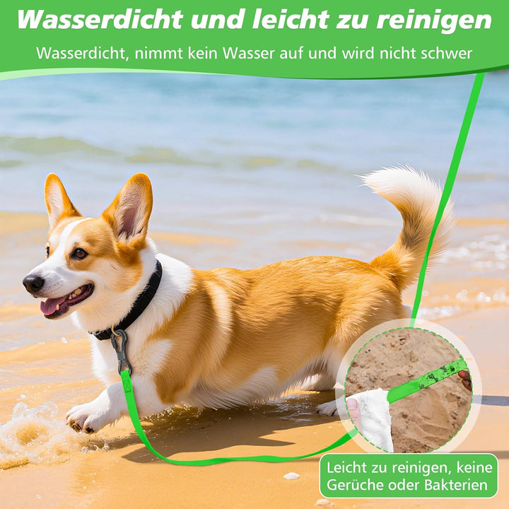 X XBEN Wasserdicht Schleppleine für Hunde, 10M Gummierte Schleppleine mit Abschliessbarer Karabine,