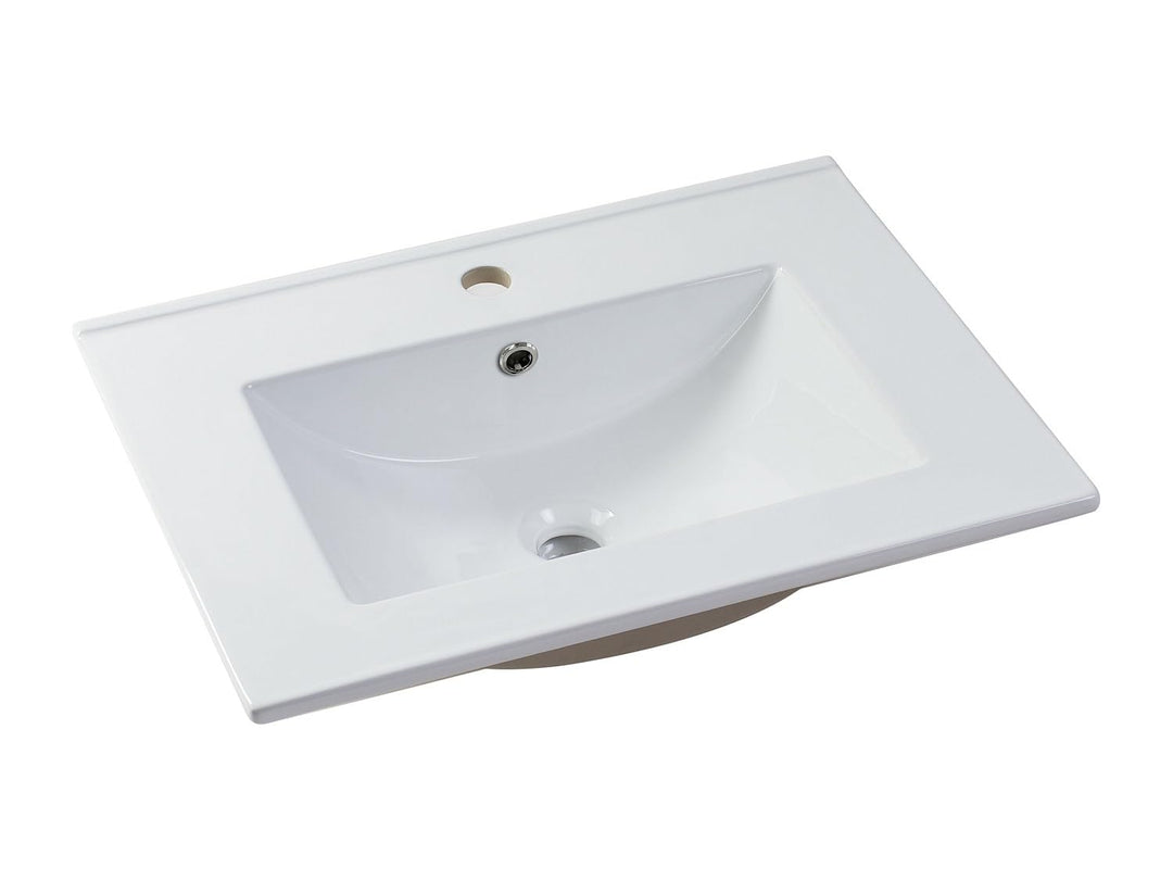 Vente-unique - Waschbecken rechteckig - 61 x 46,5 cm - Keramik - Weiss - MOTIAC