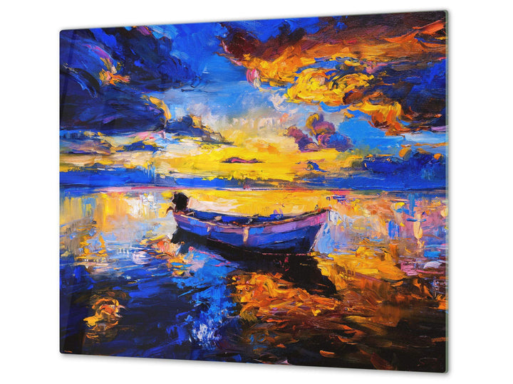 Küchenbrett aus Hartglas und Induktionskochplattenabdeckung – Schneideplatten SINGLE mit 60 x 52 cm