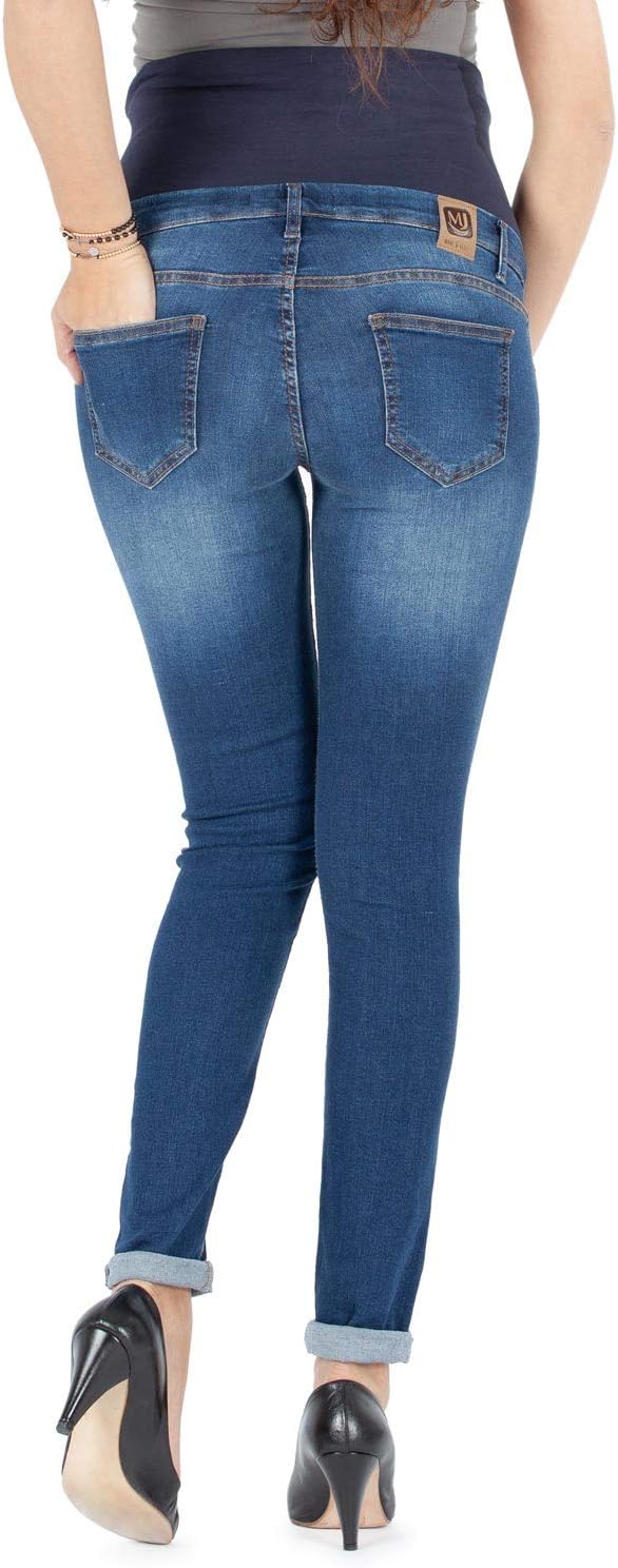 MAMAJEANS Milano - Umstandsmode Jeans Damen Skinny Fit Jeggings, Mit Band Für die gesamte Schwangers
