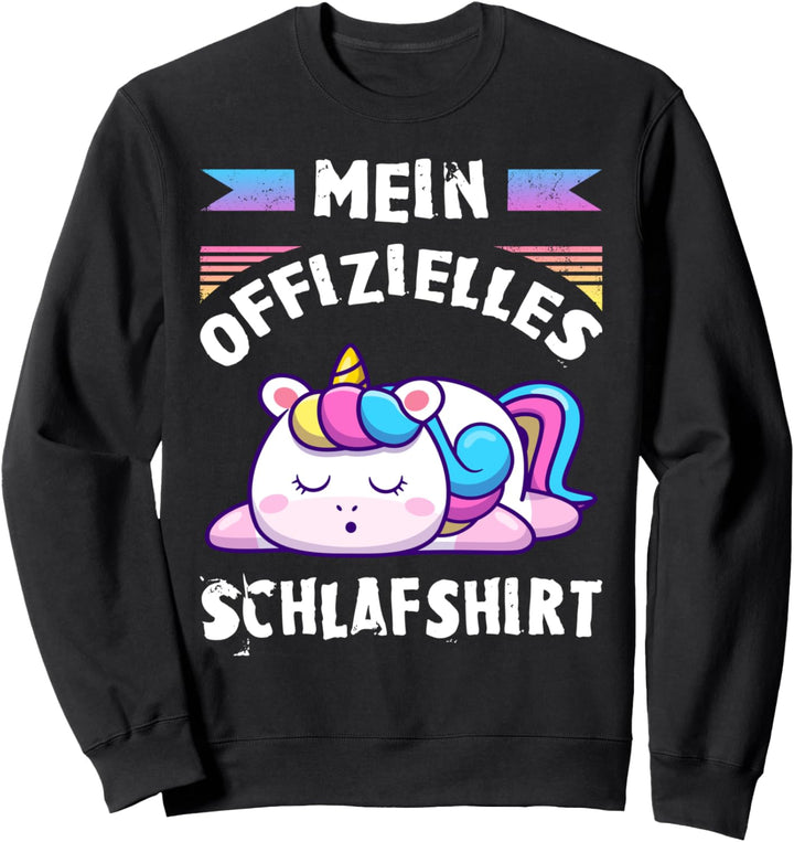 Mein Offizielles Schlafshirt, Pyjama Shirt, Einhorn Sweatshirt
