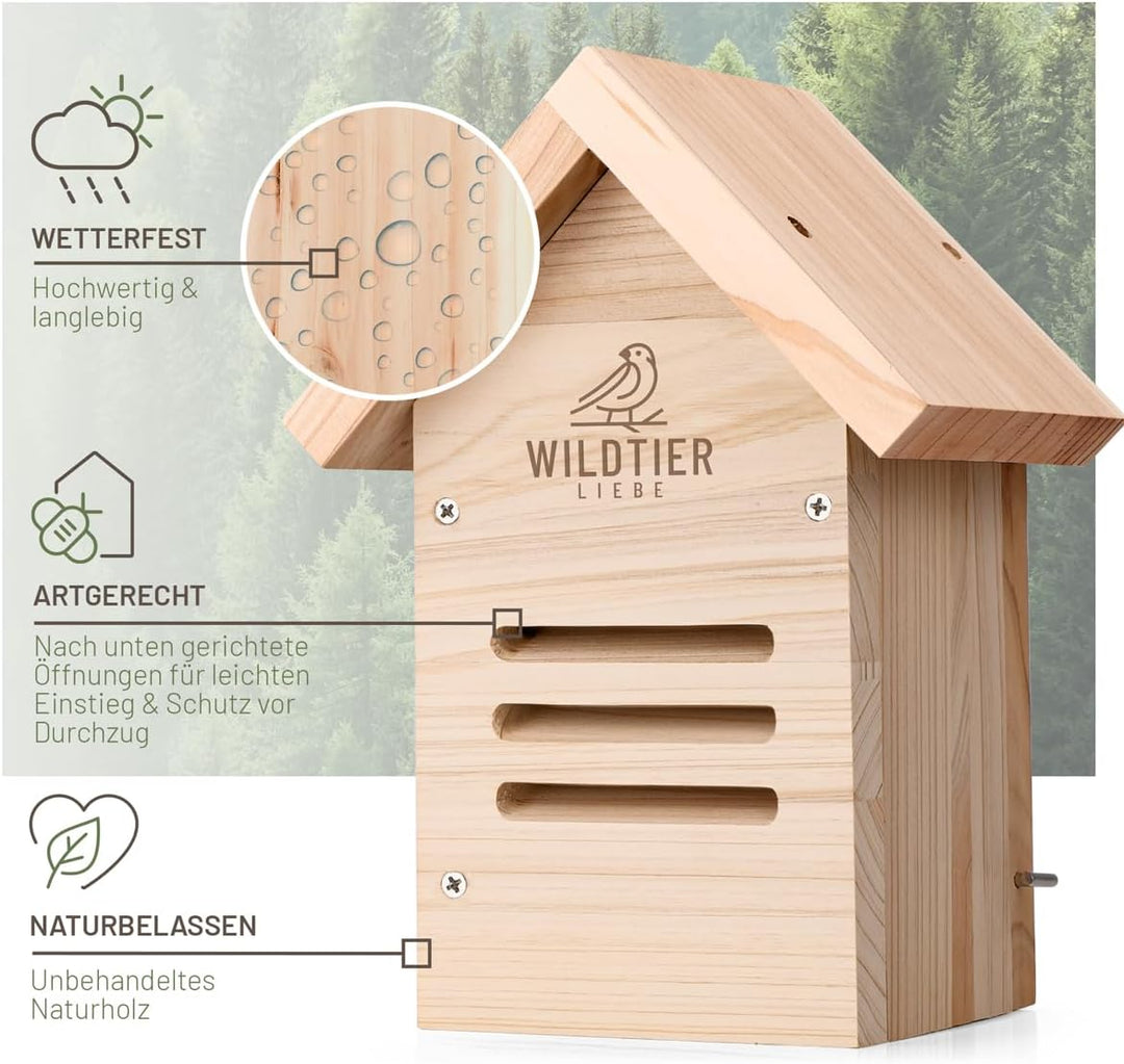 wildtier liebe Marienkäfer-Hotel, Marienkäferhaus - Wetterfest &amp; Unbehandelt aus Massiv-Holz I Insek