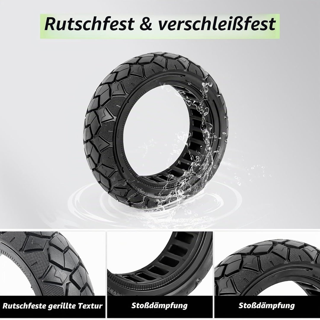 2 PCS 10 Zoll Vollreifen 10x2,75-6,5, Vollgummireifen 70/65-6.5 Ersatzreifen für Hiboy Max3, Dualtro