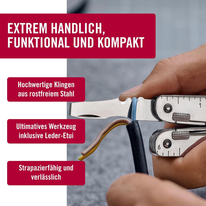 Victorinox Multifunktionstool, SwissTool, Multitool Messer, 26 Funktionen, Kombi-Spitzzange, Festste