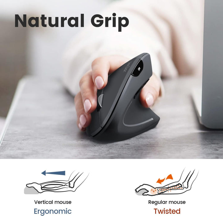 Perixx PERIDUO-813B US Kabellose ergonomische kompakte Tastatur und vertikale Maus – Paket mit Einer
