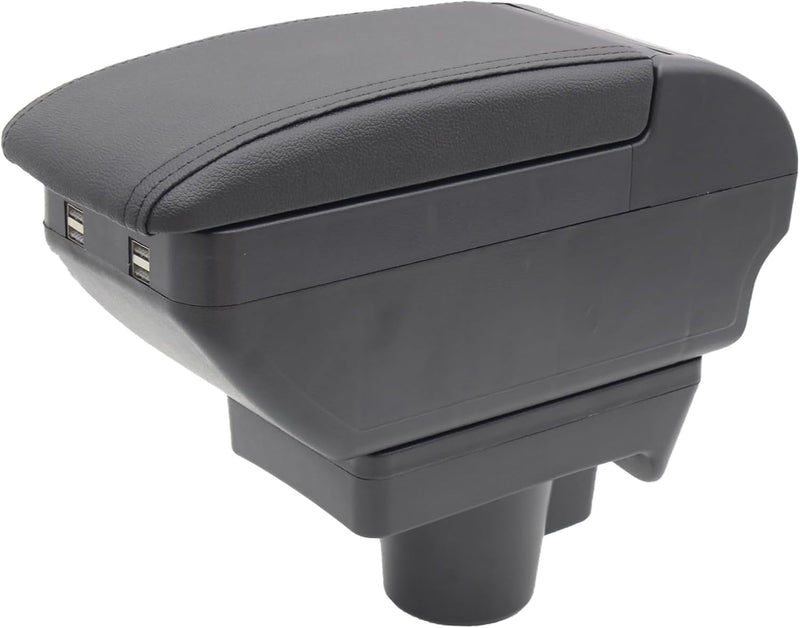 KAERGK Auto Armlehne für Astra H Doppelschicht Mittelkonsole Grosse Aufbewahrungsbox mit 4 USB-Ladea