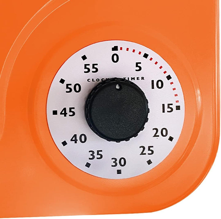 Lily's Home Retro Küchenuhr mit Temperatur und Timer (orange) Orange/Abendrot im Zickzackmuster (Sun