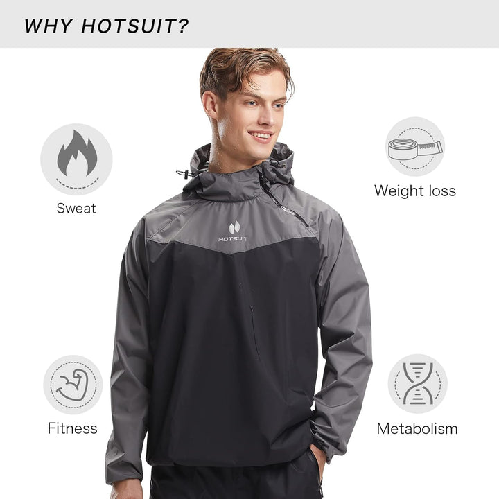 HOTSUIT Schwitzkleidung für Herren, Sweatshirt, Hose und Jacke, Gewichtsverlust, Sport, Sweatshirt,