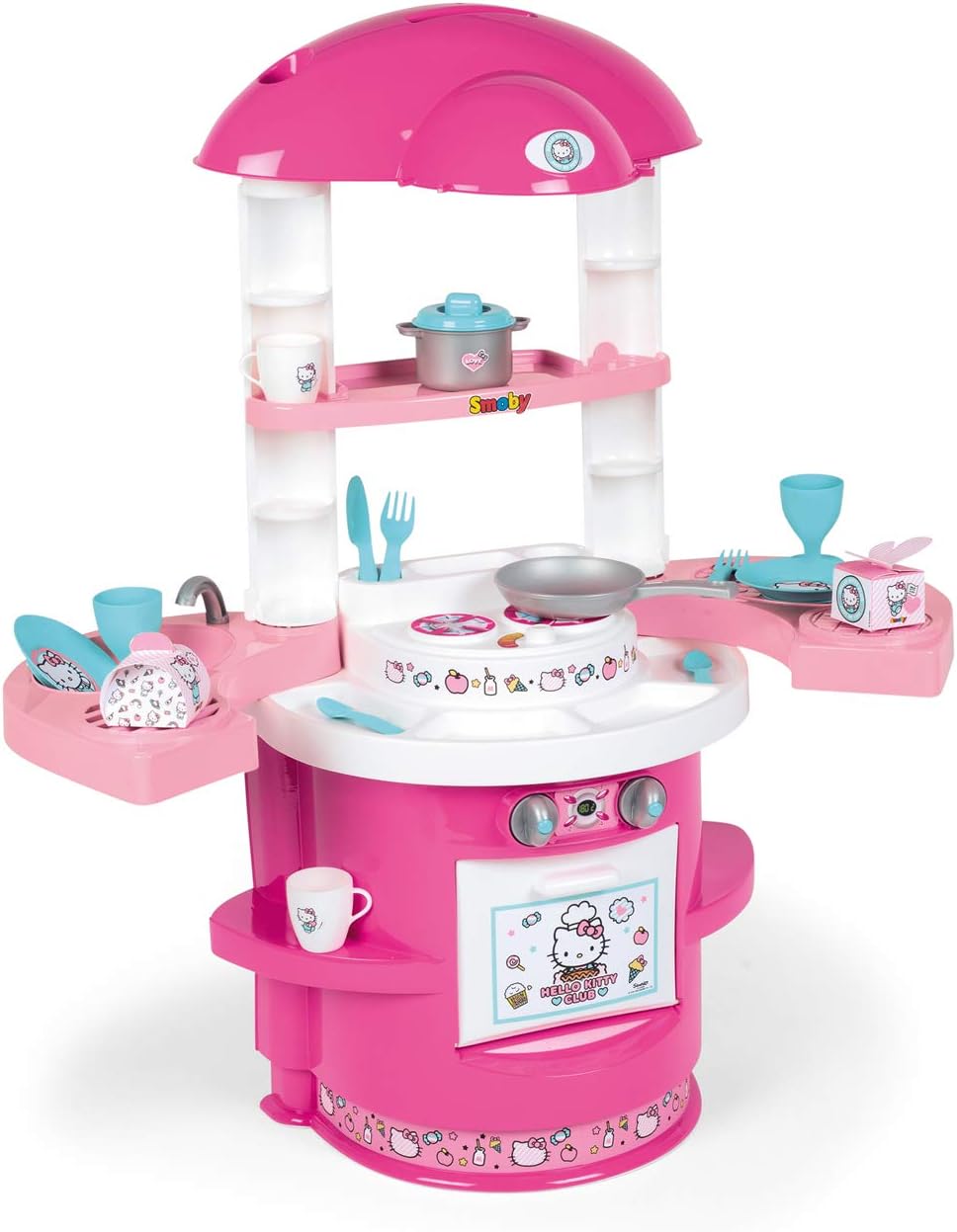 Smoby Hello Kitty Küche Cooky mit 17 Zubehör, für Kinder ab 3 Jahren, 72 x 30 x 80