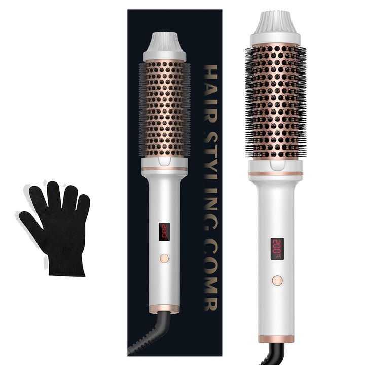 Thermal Brush Thermobürste 38mm, Lockenbürste 3 in 1 LCD Anzeige 120-200℃, Erhöhen Sie das Haarvolum