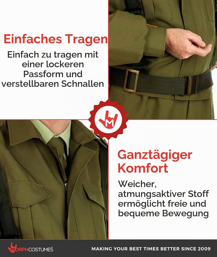 Fun Shack Militär Kostüm Herren, Militär Uniform Herren, Militär Anzug Herren, Kostüm Herren Army, S
