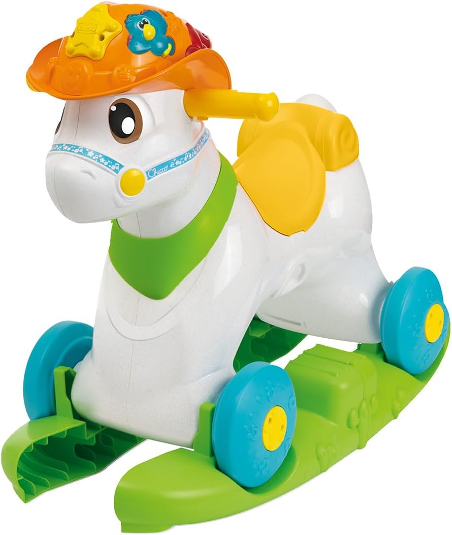 Chicco Baby Rodeo, Reitspiel, Schaukel, Kinder, 3 interaktive Tasten, hergestellt in Italien, recyce
