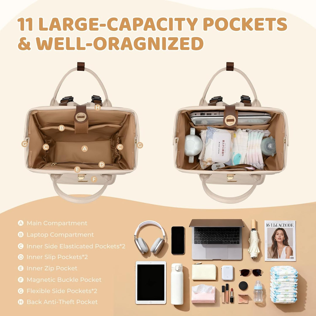 Wickeltasche, Rucksack, multifunktional, wasserabweisend, mit Haken, lässige Wickeltasche zum Aufhän