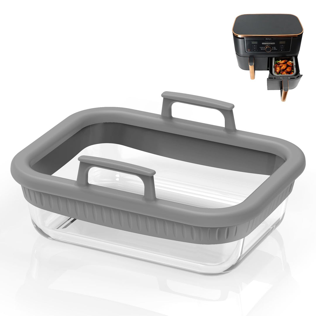 Glas Auflaufform für Ninja Foodi Heissluftfritteuse AF400EU/AF500EU/SL400EU, Airfryer Glasliner Zube
