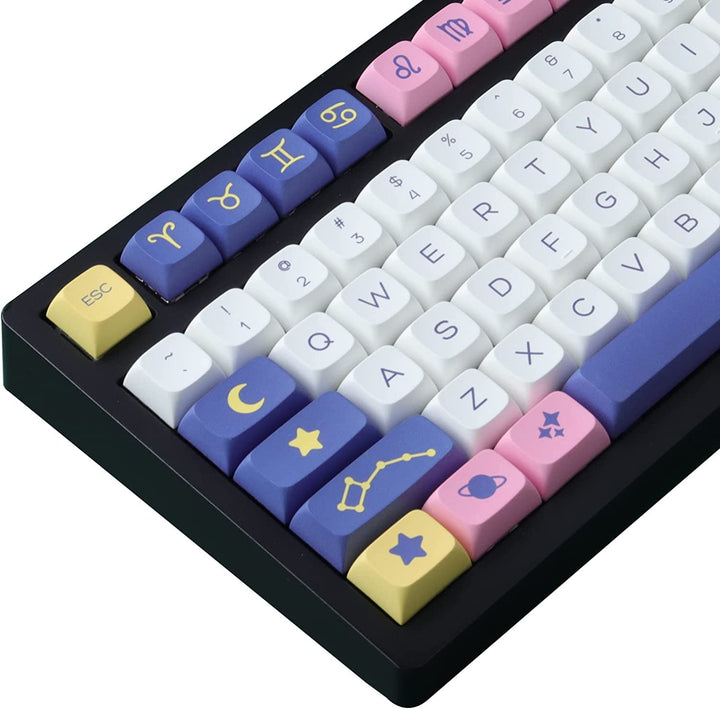 Keycaps PBT Keycaps 133 Tasten XDA Profil Keycaps Dye-Sublimation Constellation Keycaps für ANSI(US)