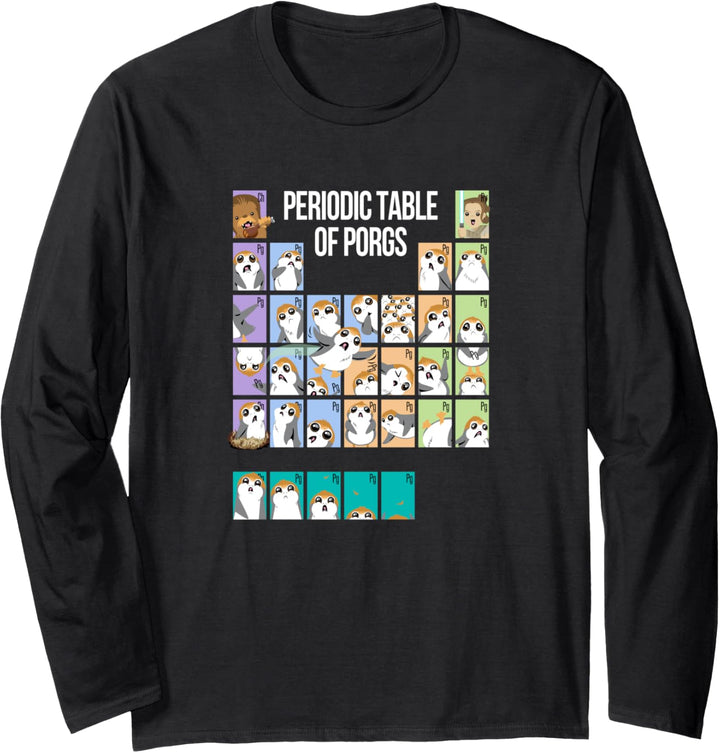 Star Wars Porg Periodic Table Langarmshirt