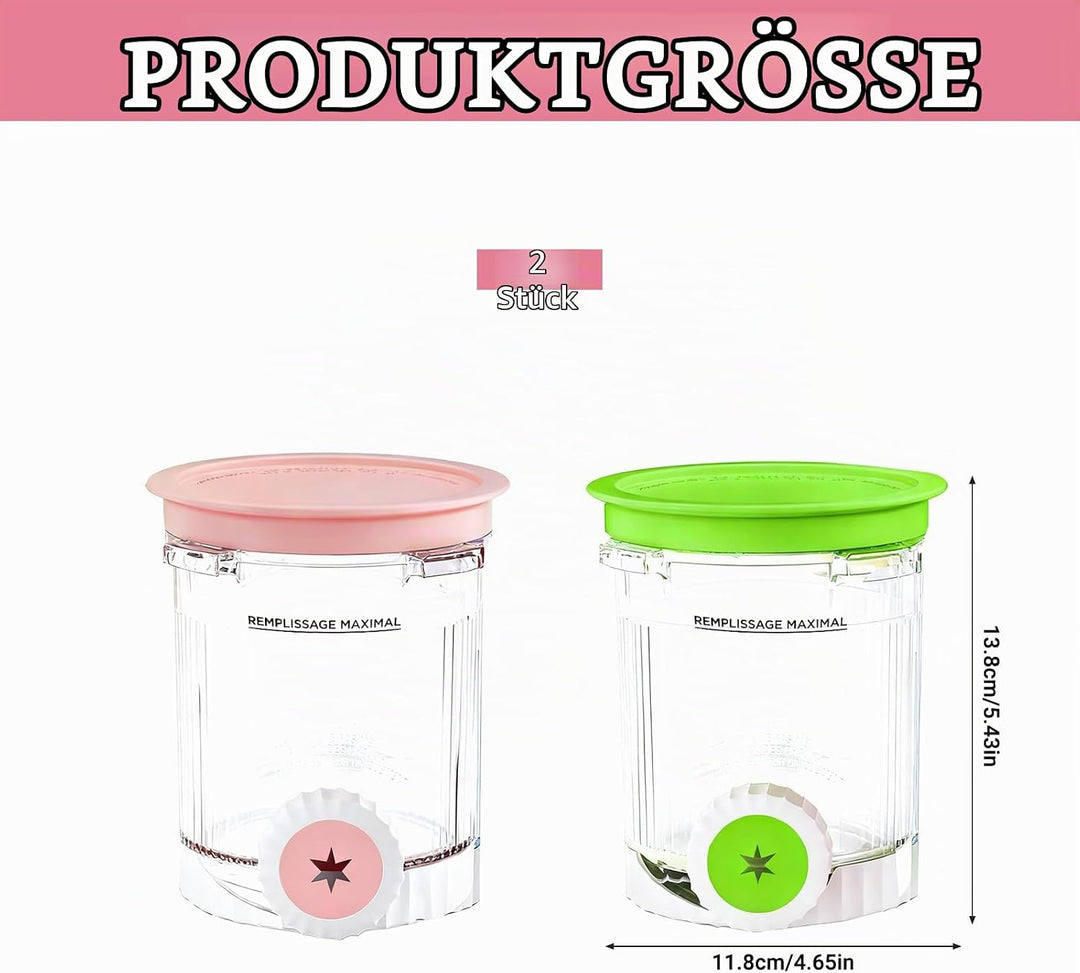 DAZZTIME Behälter für Ninja Creami Deluxe Pints,2 Stück Ersatz für Ninja Creami Deluxe Pints und Dec