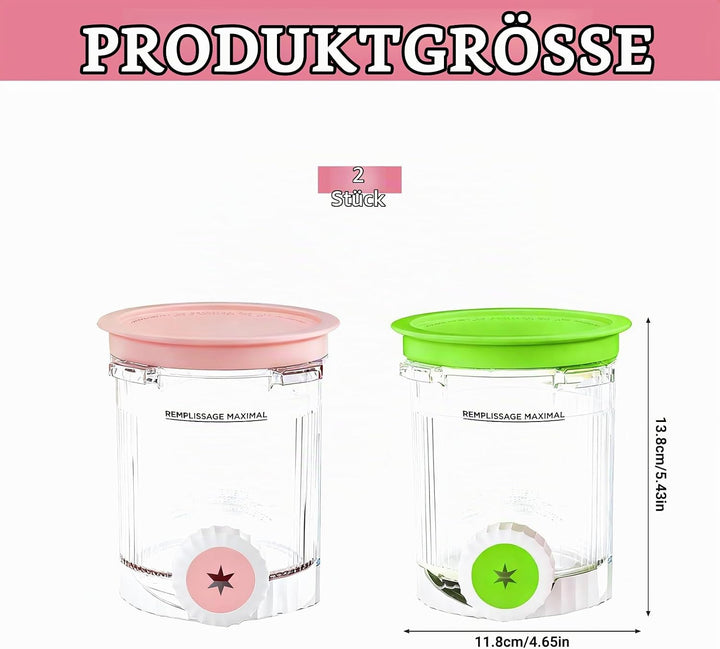 DAZZTIME Behälter für Ninja Creami Deluxe Pints,2 Stück Ersatz für Ninja Creami Deluxe Pints und Dec