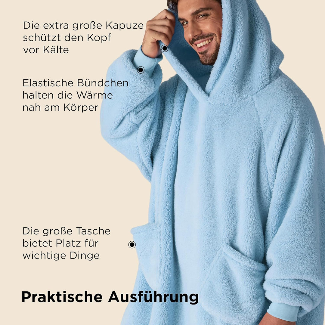BEDSURE Hoodie Decke mit Ärmeln Deckenpullover - Tragbare Decke zum Anziehen als Geschenke für Fraue