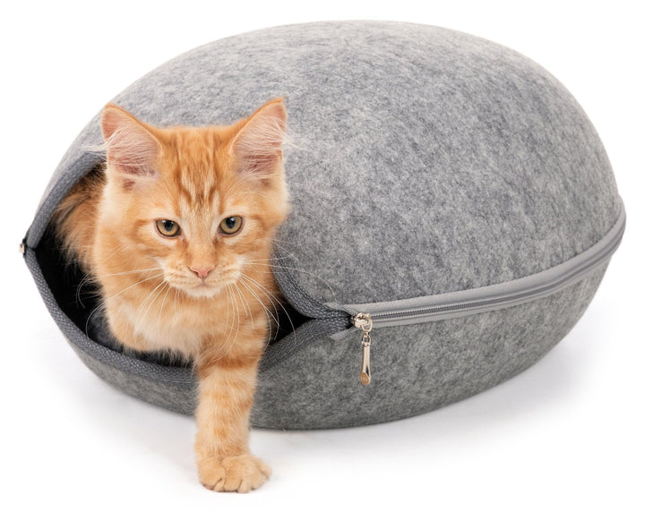 Trixie 36316 Kuschelhöhle Luna, Filz, 40 × 24 × 46 cm, hellgrau