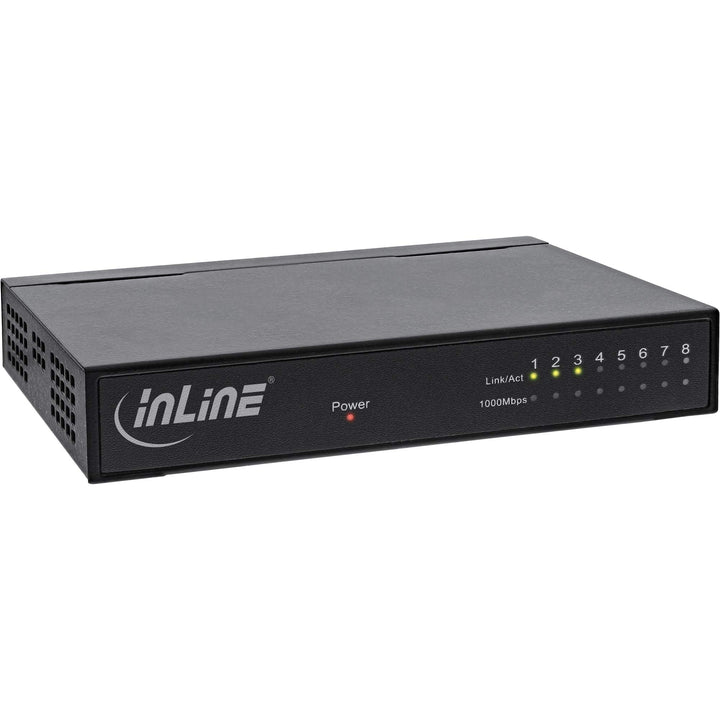 InLine 32308M Netzwerk Switch 8-Port, Gigabit Ethernet, 10/100/1000MBit/s, Desktop, Metall, lüfterlo