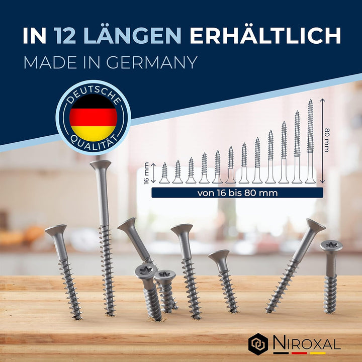 Edelstahlschrauben Torx Holzschrauben 4x25 Edelstahl V2A rostfrei Spanplattenschrauben für Holz Teil