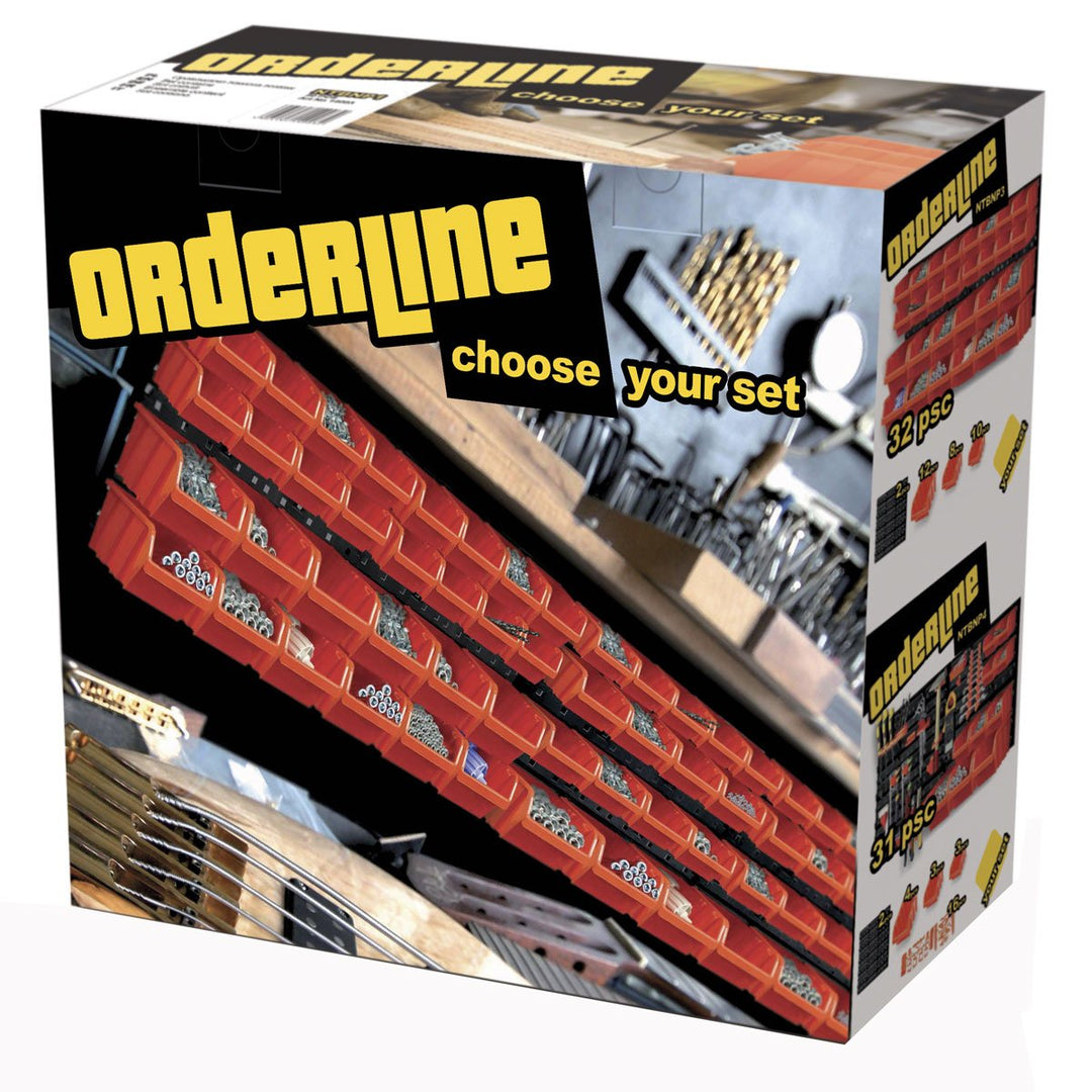 Wandregal mit 30 Sichtboxen mit 2 Wandplatten als Wandregal oder Stapelboxen lose stapeln