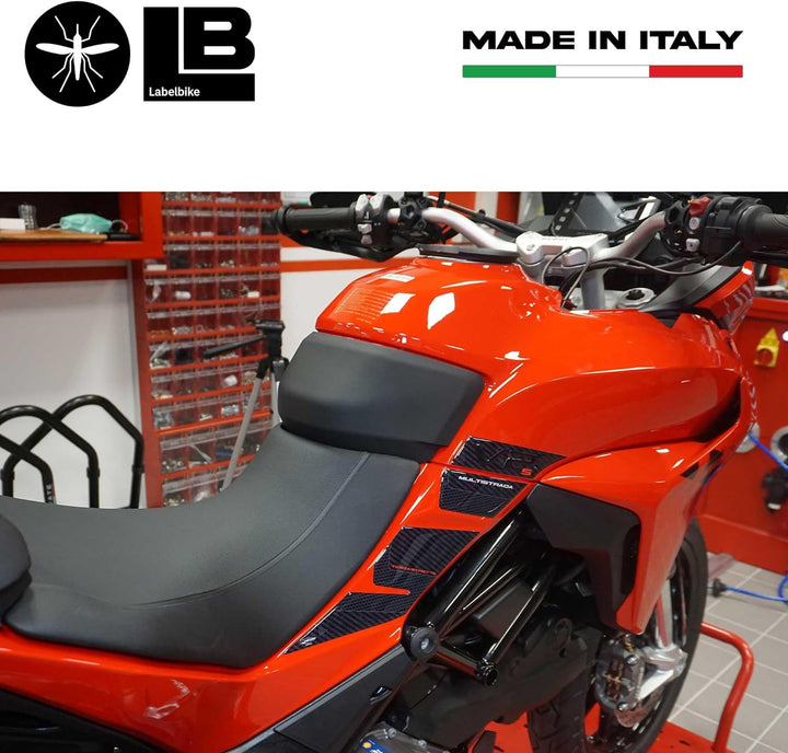 labelbike - 3D Aufkleber Motorrad Tank Seitenschutz Kompatibel mit Ducati Multistrada V2s 950 2021-2